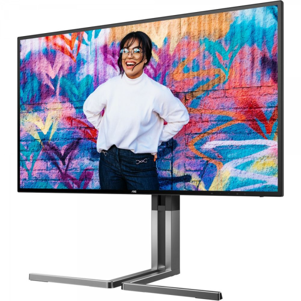 Монитор 27" AOC U27U3CV Nano IPS, 3840x2160, 60Hz, 4ms, 400сd/m, 1300:1, HDR10 | 2xHDMI(2.0), DP(1.4), Type-C(PD-96W), 4xUSB 3.2, RJ45 | HAS, Pivot, Swivel, InPSU, Speakers, Vesa 100, Black