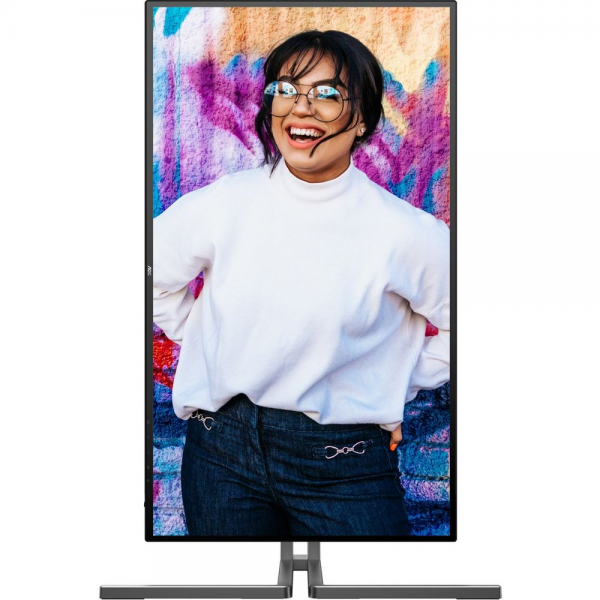 Монитор 27" AOC U27U3CV Nano IPS, 3840x2160, 60Hz, 4ms, 400сd/m, 1300:1, HDR10 | 2xHDMI(2.0), DP(1.4), Type-C(PD-96W), 4xUSB 3.2, RJ45 | HAS, Pivot, Swivel, InPSU, Speakers, Vesa 100, Black