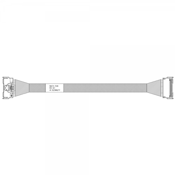 Кабель Amphenol RMC74-7038 Cable MCIO x8 74P (прямой) -TO- MCIO x8 74P (прямой) , 85 Ohm, L:80cm