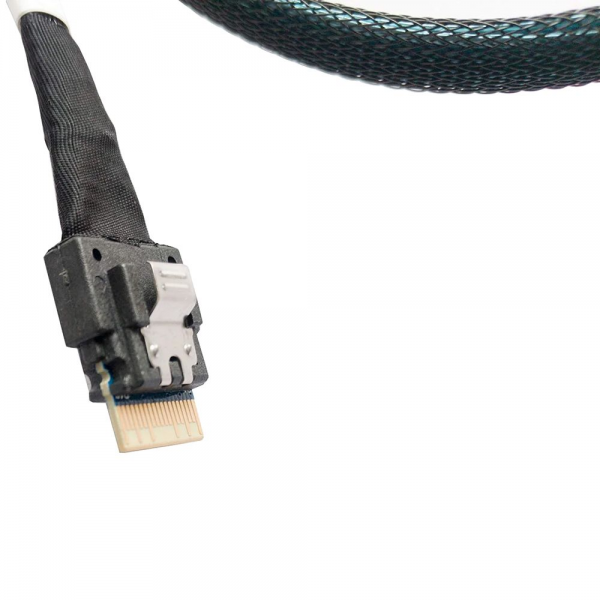 Кабель DiliVing DLSL38-1067 Slimline SASx4 (SFF8654) -to- HD MiniSAS x4 (SFF8643) PCIE 3.0, 85 Ohm, 100cm
