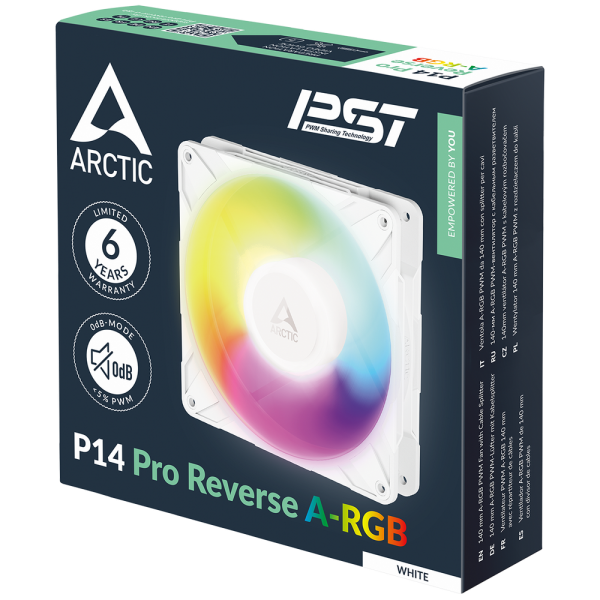Вентилятор корпусной ARCTIC P14 Pro Reverse A-RGB White (ACFAN00324A)