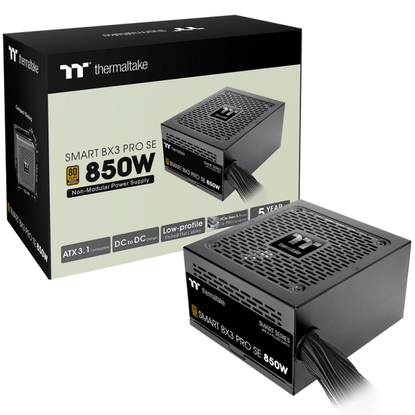 Блок питания Thermaltake Smart BX3 Pro SE/0850W/Non Modular/Non Light/Single Voltage/Analog/80 Plus Bronze/EU/Non JP CAP/Etched Flat Cables/Gen 5