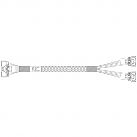 Кабель Amphenol RMC74-6891 Cable MCIO x8 74P (прямой)  -TO-  2*MCIO x4 38P (прямой) , 85 Ohm, PCIe 5.0, L:70cm