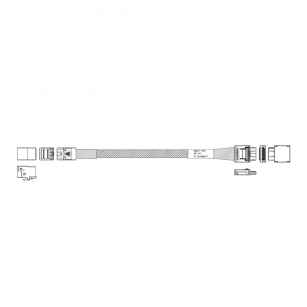 Кабель Amphenol RML42-1483 Cable OcuLink SFF8611 4i  -TO-  SFF8643  , 85 Ohm, PCIe Gen4,  L:57cm
