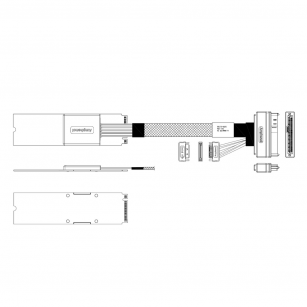 Кабель Amphenol RPC75-0056 Cable M.2 (75pin)  -TO-  U.2  SFF8639  , 100 Ohm, PCIe Gen3,  L:75cm