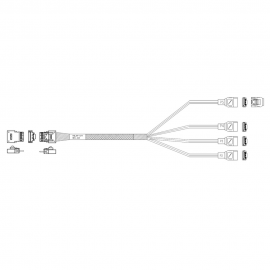Кабель Amphenol RSL38-1277 Cable  Slimline SASx4 (SFF8654)  -to-  4 SATA (7pin) , 100 Ohm, (6G), 100CM
