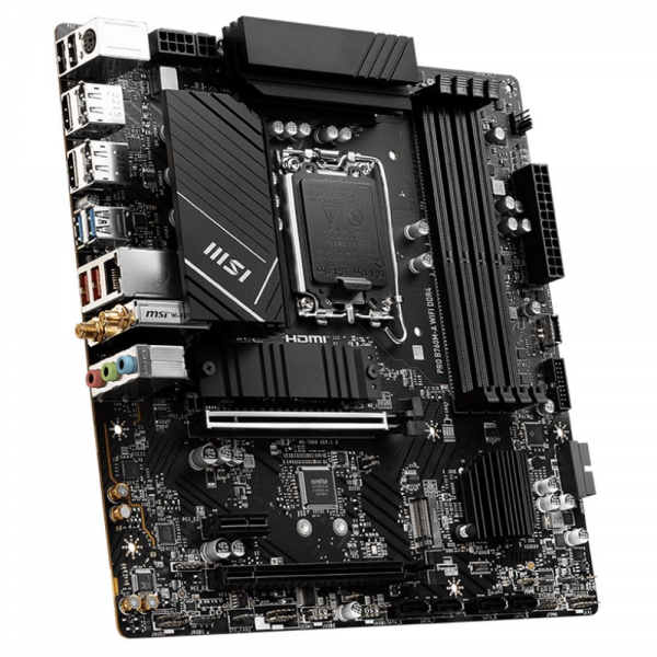 Материнская плата MSI Bad Pack PRO B760M-A WIFI DDR4 B760, LGA1700, 4*DDR4, 2*PCIEx16, 1*PCIEx1, 2*M.2, 1*TypeC, 2*USB3.2Gen2, 6*USB3.2Gen1, 6*USB2.0, 4*SATA3.0, 2.5G, 2*DP, 2*HDMI, M-ATX, RTL bp