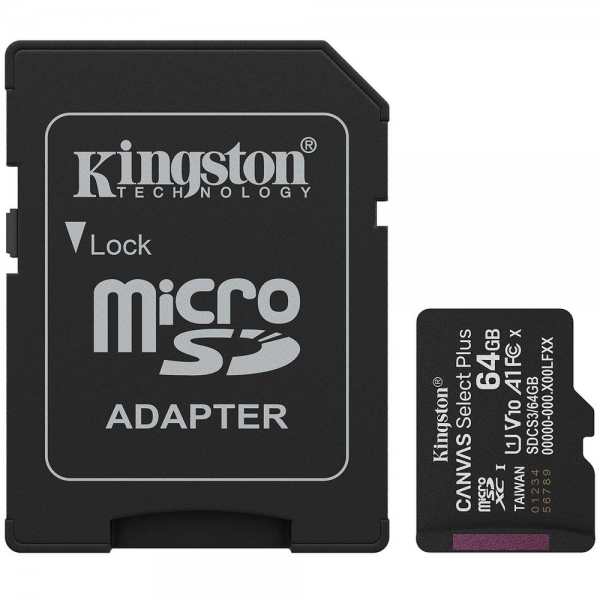 Карта памяти Kingston microSDXC 64GB Canvas Select Plus SDCS3/64GB