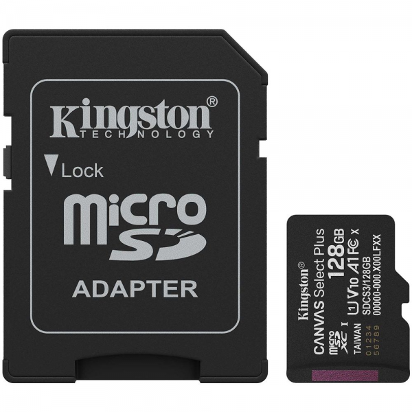 Карта памяти Kingston microSDXC 128GB Canvas Select Plus SDCS3/128GB