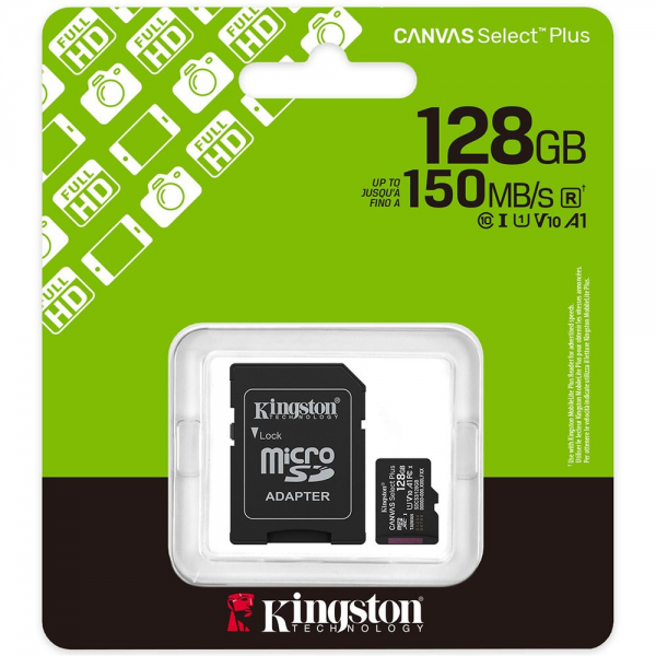 Карта памяти Kingston microSDXC 128GB Canvas Select Plus SDCS3/128GB