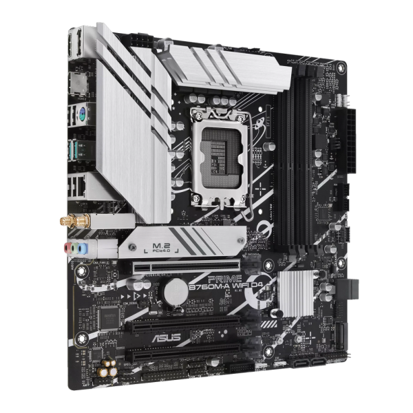 Материнская плата ASUS PRIME B760M-A WIFI D4 LGA1700 mATX 4xDDR4 3xPCIEx16 2xM.2 DP 2xHDMI 2.5GLAN WiFi 6