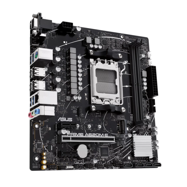 Материнская плата ASUS PRIME A620M-E-CSM AM5 mATX 2xDDR5 PCIEx16 2xPCIEx1 M.2 DP HDMI VGA GLAN