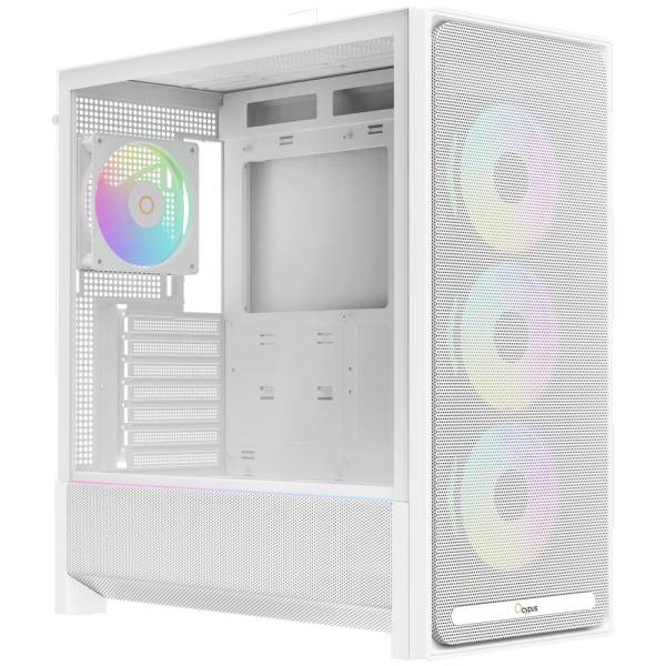 Корпус для ПК Ocypus Delta-C70-WHG400XX-GL Case Delta C70 WH ARGB EATX / win / white / 4 ARGB fans / no PSU