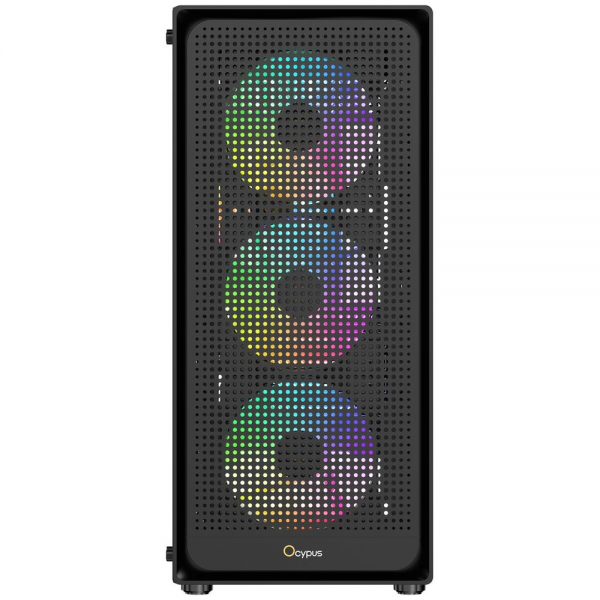 Корпус для ПК Ocypus Gamma-C50-BKG400XX-GL Case Gamma C50 BK ARGB mATX / win / black / 4 ARGB fans / noPSU