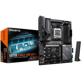 Материнская плата Gigabyte X870E EAGLE X3D WIFI7 X870E, AM5, 4*DDR5, 3*PCIEx16, 4xM.2, 2*TypeC, 4*USB3.2Gen2, 8*USB3.2Gen1, 4*USB2.0, 4xSATA3.0, 5G, 2*Type-C(DP), HDMI, ATX, RTL