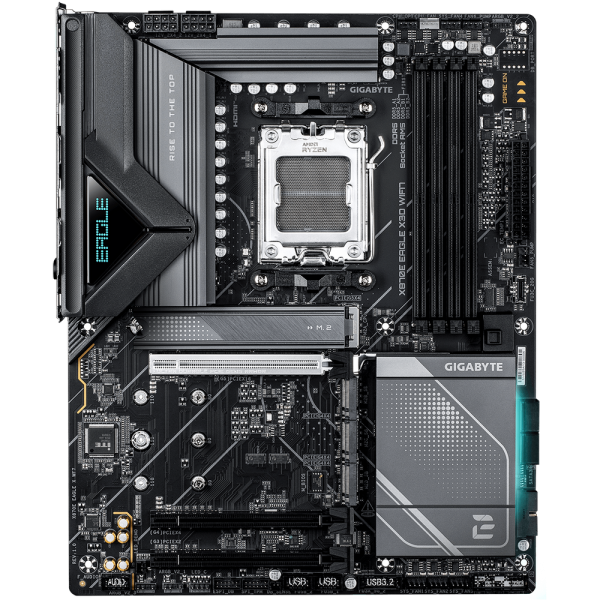 Материнская плата Gigabyte X870E EAGLE X3D WIFI7 X870E, AM5, 4*DDR5, 3*PCIEx16, 4xM.2, 2*TypeC, 4*USB3.2Gen2, 8*USB3.2Gen1, 4*USB2.0, 4xSATA3.0, 5G, 2*Type-C(DP), HDMI, ATX, RTL