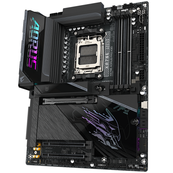 Материнская плата Gigabyte X870E AORUS PRO X3D X870E, AM5, 4*DDR5, 3*PCIEx16, 4*M.2, 2*TypeC, 5*USB3.2Gen2, 7*USB3.2Gen1, 4*USB2.0, 4*SATA3.0, 5G, 2*Type-C(DP), HDMI, ATX, RTL