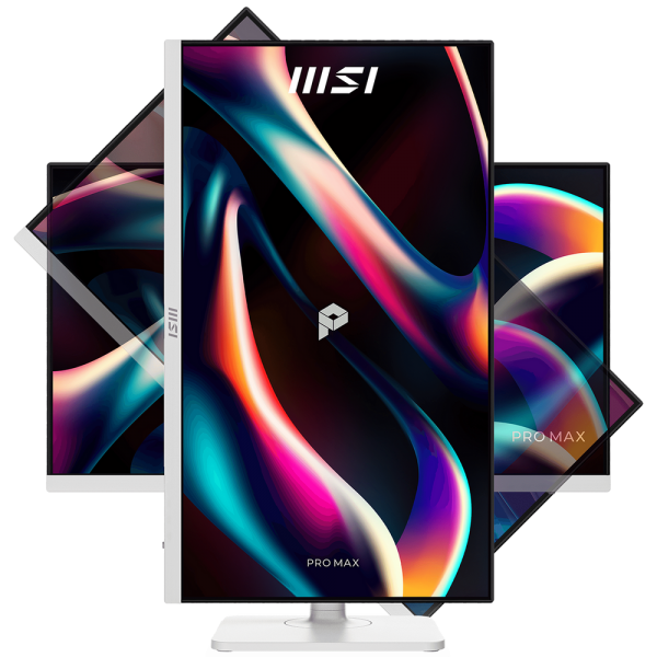 Монитор 27" MSI PRO MAX 271QPHW E14 IPS, 2560x1440, 144Hz, 4ms, 300сd/m, 1500:1, HDR | 2xHDMI(2.0b), DP(1.2a), Type-C(PD-65W), 2xUSB3.2 | HAS, Pivot, Swivel, InPSU, Speakers, Vesa 75, White