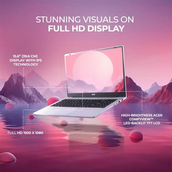 Ноутбук Acer Aspire 3 A325-42 AMD Ryzen 7 7730U/16Gb (1*16 D4)/SSD512Gb/UMA/15.6"/IPS/FHD/1920x1080/NoOS/Silver/1.78kg