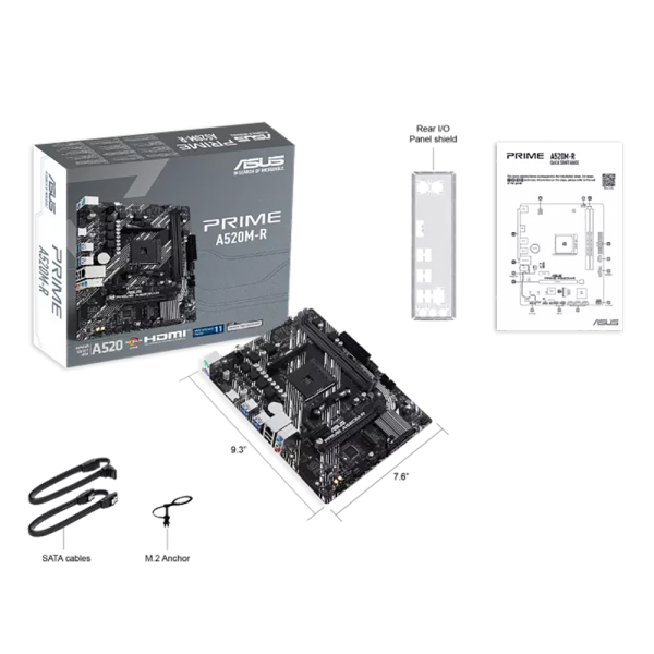 Материнская плата ASUS PRIME A520M-R AM4 mATX 2xDDR4 PCIEx16 PCIEx1 M.2 HDMI GLAN