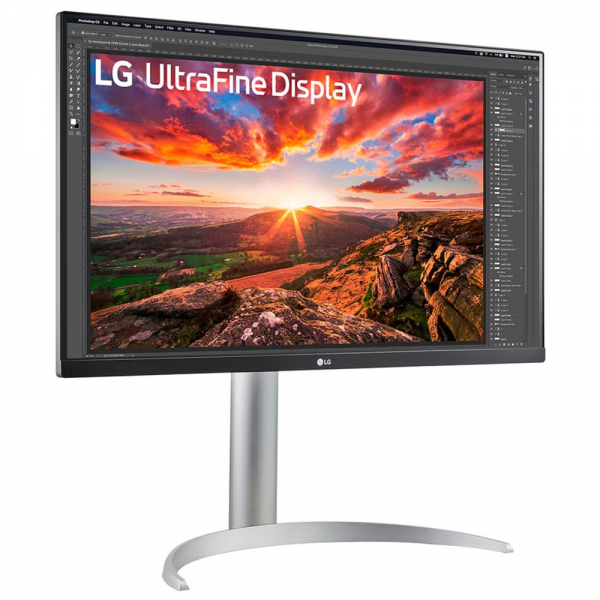 Монитор 27" LG 27UP850K-W IPS, 3840x2160, 60Hz, 5ms, 400сd/m, 1200:1, HDR10 | 2xHDMI(2.0), DP(1.4), Type-C(PD-90W), 2xUSB3.0 | HAS, Swivel, ExPSU, Speakers, Vesa 100, Black/Silver