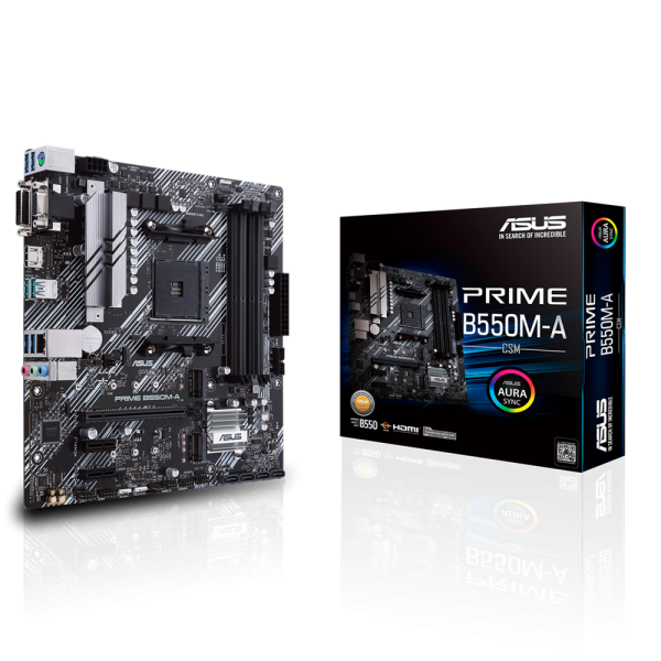 Материнская плата ASUS PRIME B550M-A/CSM AM4 mATX 4xDDR4 PCIEx16 2xPCIEx1 2xM.2 HDMI DVI VGA GLAN