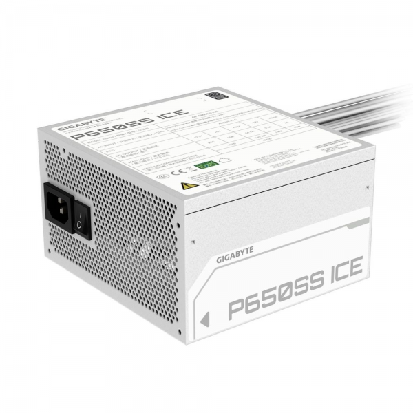 Блок питания ПК Gigabyte P650SS ICE 650W, 80+, SILVER, НЕ модульный, ATX 3.0, White