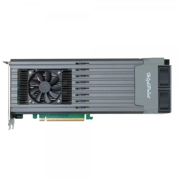 Плата расширения HighPoint SSD7749M2, PCIe 4.0 x16, Ports: 16x M.2 (2242/2260/2280), Board: Double Width, Full Height, Full Length, Bootable, RAID: 0,1,10 ADD IN CARD