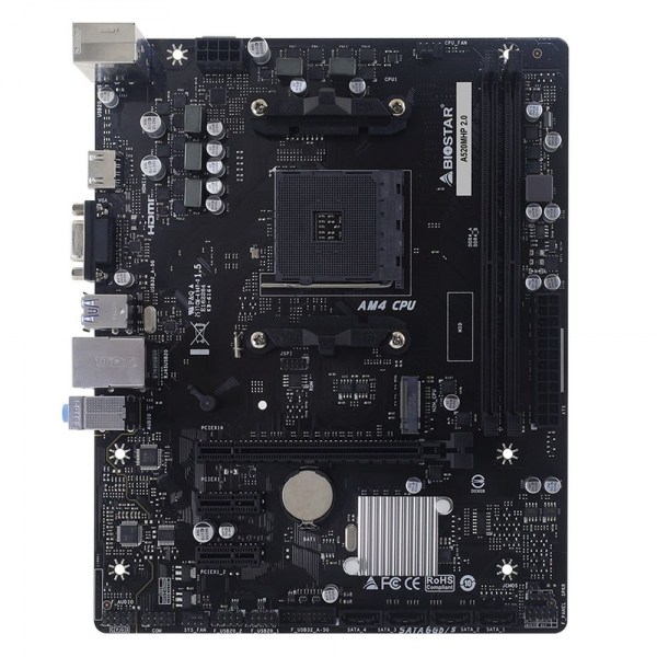 Материнская плата BIOSTAR A520MHP 2.0 A520, AM4, 2*DDR4, 1*PCIEx16, 2*PCIEx1, 1*M.2, 1*USB3.2Gen1, 2*USB2.0, 4*SATA3.0, 1G, VGA, HDMI, M-ATX, RTL