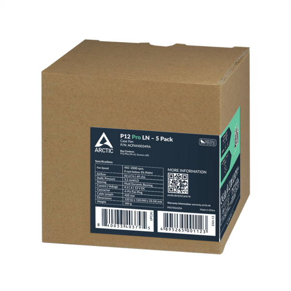 Вентилятор корпусной ARCTIC P12 Pro LN 5 Pack - retail (ACFAN00349A) (702034)