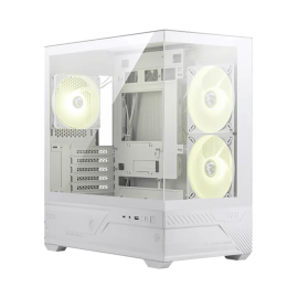 Корпус для ПК MSI MAG PANO M110R WHITE , Micro-ATX, 1xUSB 3.2 Gen 1, 1xUSB 3.2 Gen2x2 Type-C, 2x140mm, ARGB Reverse Blade Fan, 1x120mm ARGB Fan, ARGB+PWM Control Board, TG