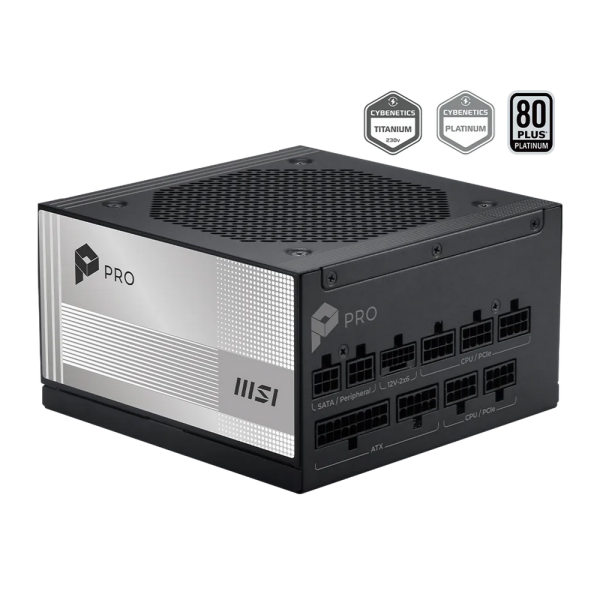 Блок питания ПК MSI PRO A1000PL PCIE5 1000W, 80+ Platinum, полностью модульный, ATX 3.1, PCIE5.1, RTL