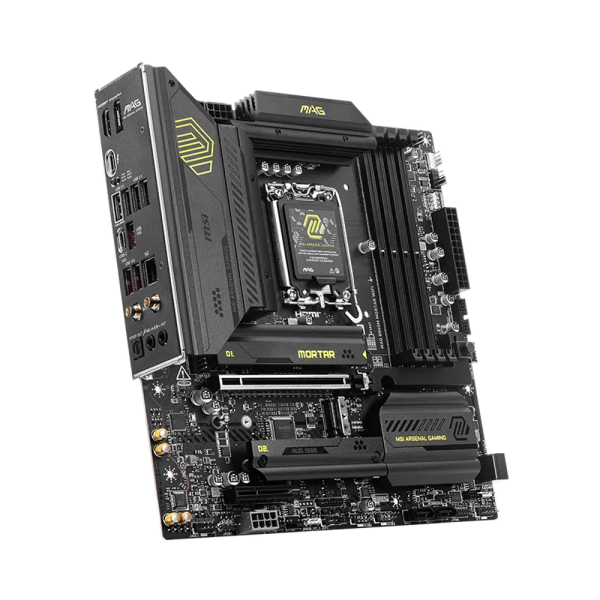 Материнская плата MSI MAG B860M MORTAR WIFI B860, LGA1851, 4*DDR5, 1*PCIEx16, 1*PCIEx4, 3*M.2, 2*TypeC, 3*USB3.2Gen2, 2*USB3.2 Gen1, 8*USB2.0, 4*SATA3.0, 5G, Type-C(DP), DP, HDMI, M-ATX, RTL