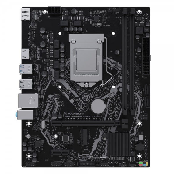 Материнская плата Maxsun MS-Challenger B460M-D ARGB B460, LGA1200, 2*DDR4, 1*PCIEx16, 1*PCIEx1, 1*M.2, 4*USB3.2Gen1, 6*USB2.0, 2*SATA3.0, 1G, DP, HDMI, M-ATX, RTL