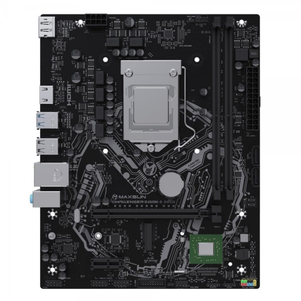Материнская плата Maxsun MS-Challenger B460M-D ARGB B460, LGA1200, 2*DDR4, 1*PCIEx16, 1*PCIEx1, 1*M.2, 4*USB3.2Gen1, 6*USB2.0, 2*SATA3.0, 1G, DP, HDMI, M-ATX, RTL