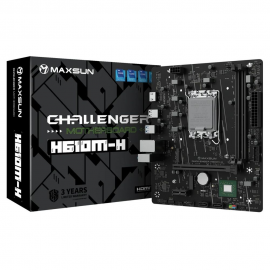 Материнская плата Maxsun MS-Challenger H610M-H V1 H610, LGA1700, 2*DDR4, 1*PCIEx16, 1*PCIEx1, 1*M.2, 4*USB3.2Gen1, 6*USB2.0, 2*SATA3.0, 1G, HDMI, M-ATX, RTL