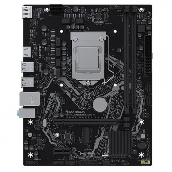 Материнская плата Maxsun MS-Challenger B460M-D B460, LGA1200, 2*DDR4, 1*PCIEx16, 1*PCIEx1, 1*M.2, 4*USB3.2 Gen1, 6*USB2.0, 2*SATA3.0, 1G, DP, HDMI, M-ATX, RTL
