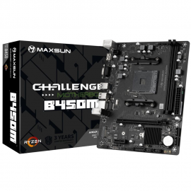 Материнская плата Maxsun MS-Challenger B450M AM4, B450, 2xDDR4, 1*PCIEx16, 1*PCIEx1, 1*M.2, 4*USB3.2Gen1, 4*USB2.0, 4*SATA3.0, 1G, VGA, HDMI, M-ATX, RTL