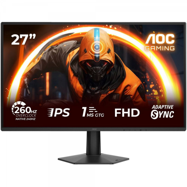 Монитор 27" AOC 27G50Z Fast IPS, 1920x1080, 260Hz, 1ms, 300сd/m, 3000:1 | 2xHDMI(2.0), DP(1.4) | ExPSU, Vesa 100, Black