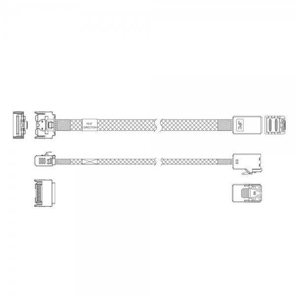 Кабель DiliVing DLSL38-2804 Cable MCIO x4 38P (прямой) -TO- HD MiniSAS 4i 36P (SFF8643, прямой) , 85 Ohm, PCIe 4.0, L:80cm (CMC43)