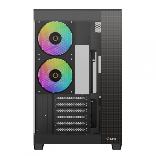 Корпус для ПК Ocypus Case Delta C74 BK ARGB ATX / win / black / 2 ARGB fans / no PSU /Tempered Glass