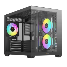 Корпус для ПК Ocypus Gamma C54 BK ARGB mATX / win / black / 3 ARGB fans / no PSU / Tempered Glass