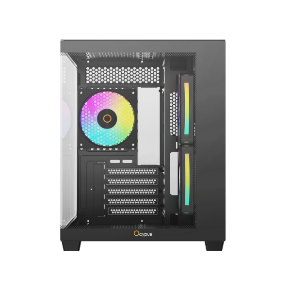 Корпус для ПК Ocypus Gamma C54 BK ARGB mATX / win / black / 3 ARGB fans / no PSU / Tempered Glass
