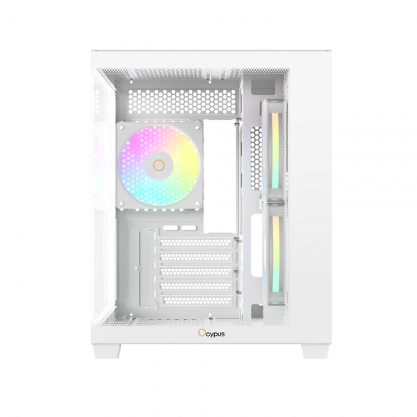 Корпус для ПК Ocypus Gamma C54 WH ARGB mATX / win / white / 3 ARGB fans / no PSU / Tempered Glass