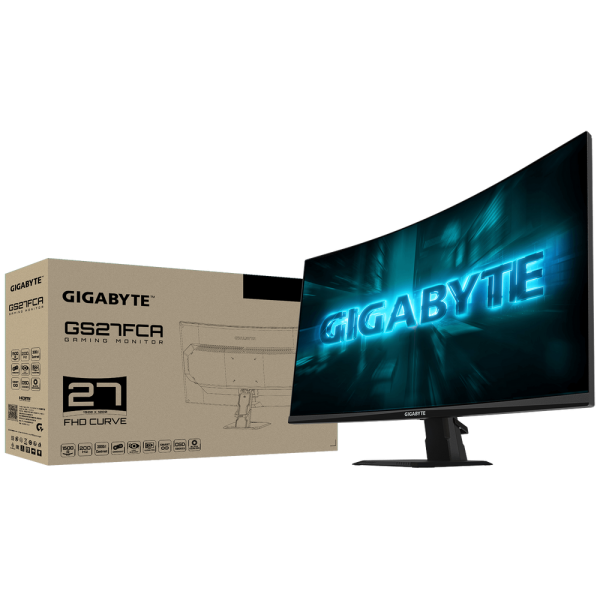 Монитор 27" Gigabyte GS27FCA EK Black 27" VA, Curved, 1920x1080, 200Hz, 8bit, 1ms, 250cd/m, 3000:1, 2xHDMI-2.0, DP-1.4, Vesa100)