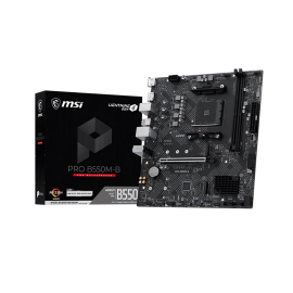 Материнская плата MSI PRO B550M-B B550, AM4, 2*DDR4, 1*PCIEx16, 2*M.2, 1*TypeC, 6*USB3.2 Gen1, 6*USB2.0,  4*SATA3, 1G, DP, HDMI, M-ATX, RTL