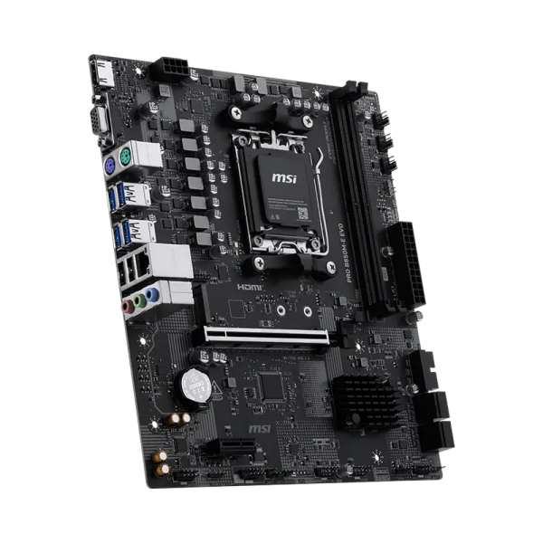 Материнская плата MSI PRO B850M-E EVO B850, AM5, 2*DDR5, 1*PCIEx16, 1*PCIEx1, 1*M.2, 6*USB3.2Gen1, 6*USB2.0, 4*SATA3.0, 2.5G, VGA, HDMI, M-ATX, RTL