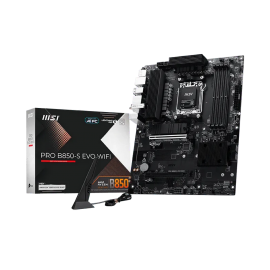 Материнская плата MSI PRO B850-S EVO WIFI B850, AM5, 4*DDR5, 2*PCIEx16, 3*M.2, 2*TypeC, 2*USB3.2Gen2, 4*USB3.2Gen1, 8*USB2.0, 4*SATA3.0, 5G, DP, HDMI, ATX, RTL