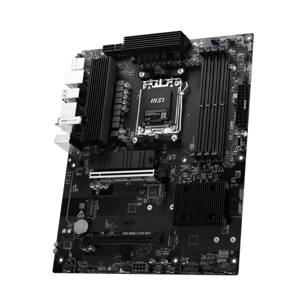 Материнская плата MSI PRO B850-S EVO WIFI B850, AM5, 4*DDR5, 2*PCIEx16, 3*M.2, 2*TypeC, 2*USB3.2Gen2, 4*USB3.2Gen1, 8*USB2.0, 4*SATA3.0, 5G, DP, HDMI, ATX, RTL