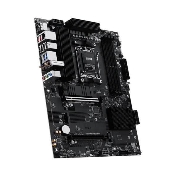 Материнская плата MSI PRO B850-S EVO WIFI B850, AM5, 4*DDR5, 2*PCIEx16, 3*M.2, 2*TypeC, 2*USB3.2Gen2, 4*USB3.2Gen1, 8*USB2.0, 4*SATA3.0, 5G, DP, HDMI, ATX, RTL